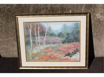 2 Nicely Framed Fall Decor Prints - Different Artists Similar Style