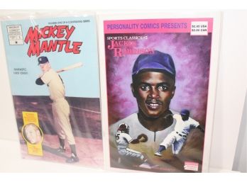 2 Baseball Comics Mickey Mantle & Jackie Robinson