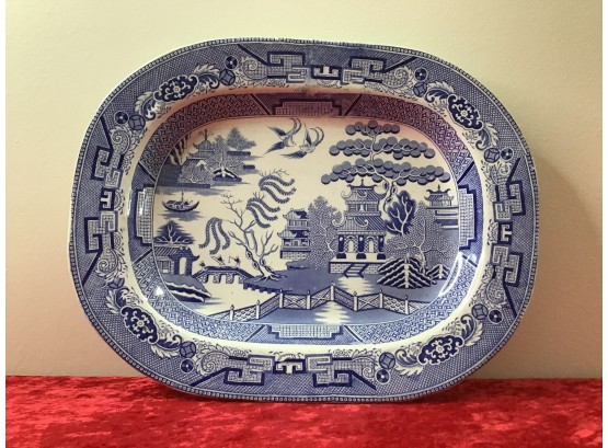 Early Staffordshire England Blue And White Platter