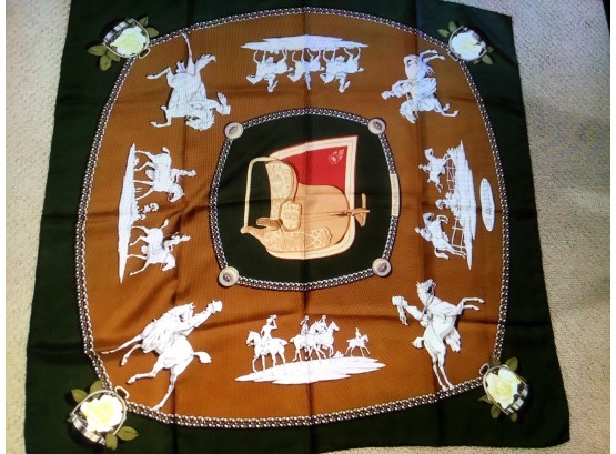 Hermes Les Amazones Men On Horse Designed Scarf