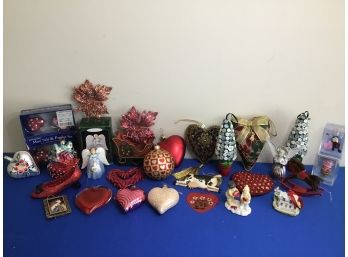 Mixed Heart Christmas Ornament Lot