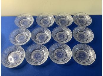 Lot #1 Set Of 12 Etched Salad Dishes