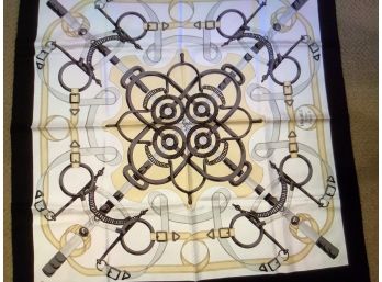 Hermes Neutral Colored Designed Scarf