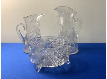 Clark Water Pitcher And Bowl Set Of 3
