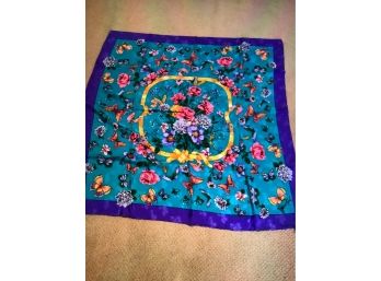 Diane Fres Blue Butterfly And Floral Scarf
