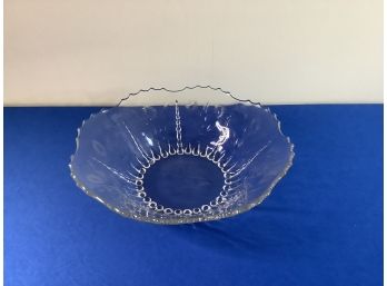 Flower Etched Glass Bowl