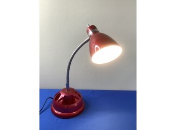 Red Desk Lamp With Supply Storage
