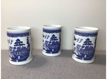Johnson Bros Made In Portugal Lot Of 3 Blue And White Cups