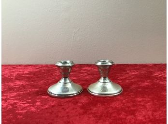 Sterling Silver Weighted Short Candle Sticks