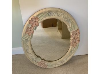 Wood Mirror W/flowers