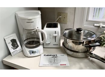 Black & Decker Drip Coffee Pot, Cuisinart Toaster & 2 Pots