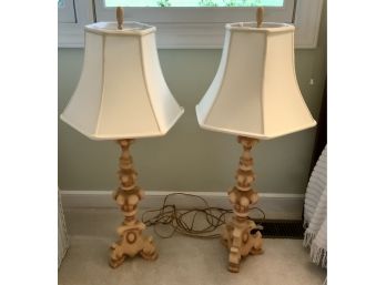 Pair Vintage Plaster  Lamps