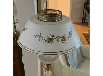 Vintage Ivory Painted Tole Floor Lamp