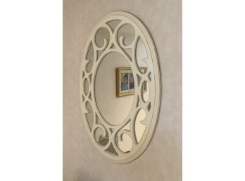 White Cut Out  Oval Mirror
