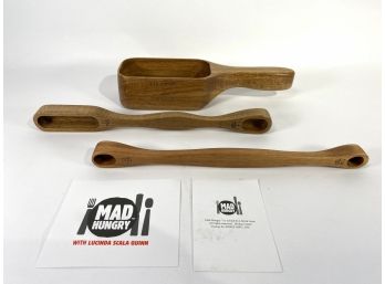 Mad Hungry - Lucinda Scala Quinn - Acacia Wood Measuring Cup And Spoon Set Lot 1 Of 2