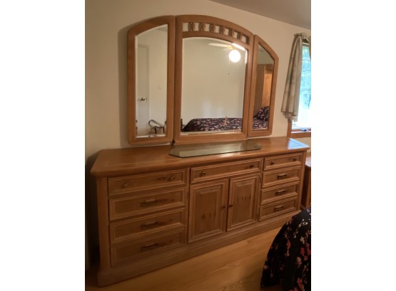 Dresser With Tri Fold Mirror By Stanley