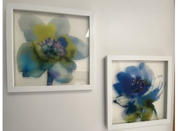 Framed Pair Of Flower Pictures (12'sq.)