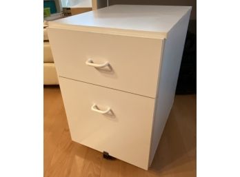 File Cabinet On Wheels - White Laminate Particle Board