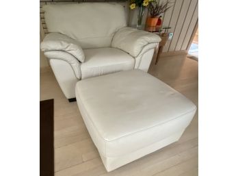 Italsofa Leather Chair And Ottoman