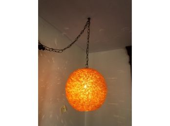 Vintage Hand Blown Spaghetti Glass Sphere Ceiling Fixture
