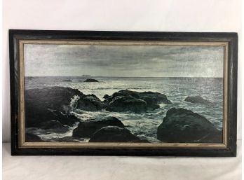 Early 1900s Robert Wood 'silver Sea' Framed Print - Oceanscape / Landscape Art