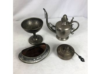 Vintage Silver On Copper, Nickel, And Sliver Plate Lot - 4 Pieces