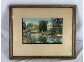 Early 1900s Wallace Nutting Signed Original Artwork - 'The Swimming Pool' -  Landscape Photo