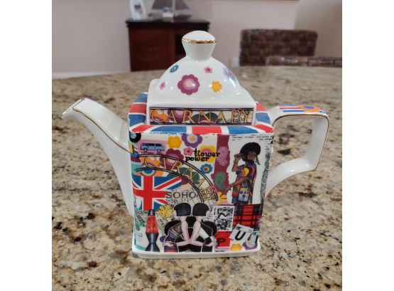 James Sadler Carnaby Street Decorated Porcelain Teapot From England