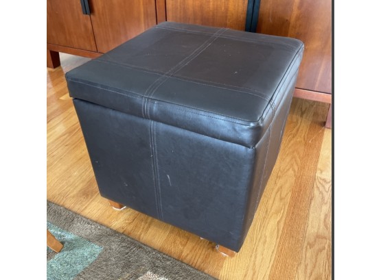 Large Leather Ottoman / Resting Bench -  With Storage Compartment