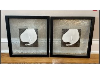 Two Black And White Lily Framed Photographs