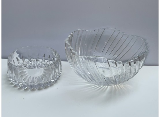 Pair Of Heavy Glass Bowls
