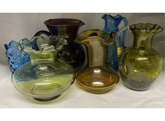 Lot Of Small Colored Glass Items