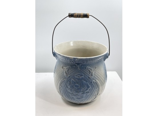 Antique Blue & White Stone Ware Bucket