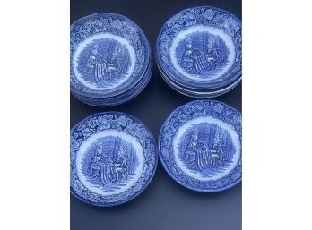 Set Of 12 Betsy Ross Liberty Blue Berry Bowls