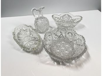 2nd Lot Of Vintage Glass Serving Pieces