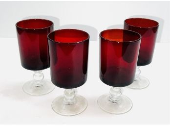 Cristal D'Arques Durand Cavalier Red Cordial Glasses