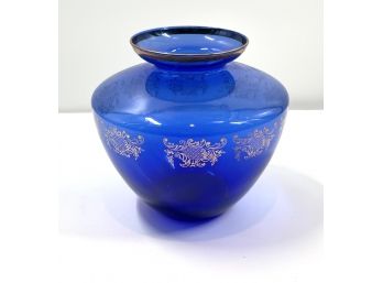 Italian Blue Crystal Vase