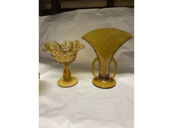 Vintage Amber Glass Lot