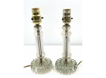 Pair Of Small Glass Lamp Bases