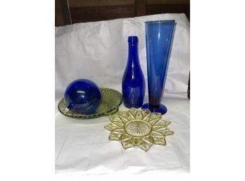 Vintage Blue Green Glass Items