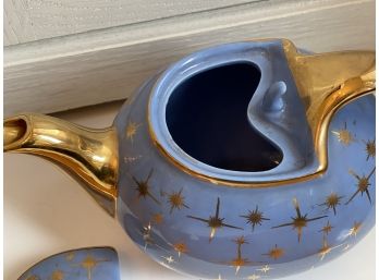 Vintage Gold And Blue Hall Teapot