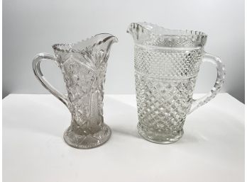 Pair Of Glass Pitchers