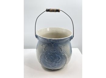 Antique Blue & White Stone Ware Bucket