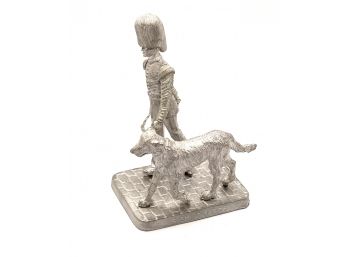 Buckingham Pewter English Soldier Figure And Dog