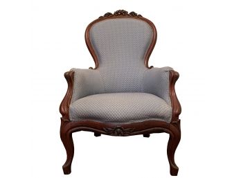 Queen Anne Mahogany And Upholstered Spoon Back ArmChair