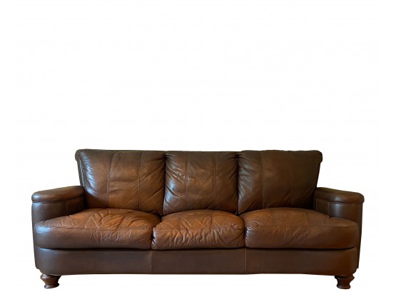 Ultra Comfortable Brown Leatherette Sofa