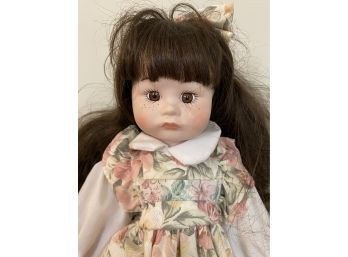 Freckles & Floral & Lace Dress Doll On Stand