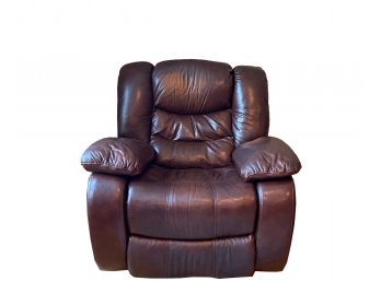 Brown Leatherette Recliner *
