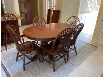 Cherry Dining Set With 5 Spindle Back Chairs And (3) Leaves*