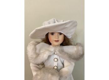 Christmas Sweetheart In White Hat & Muff